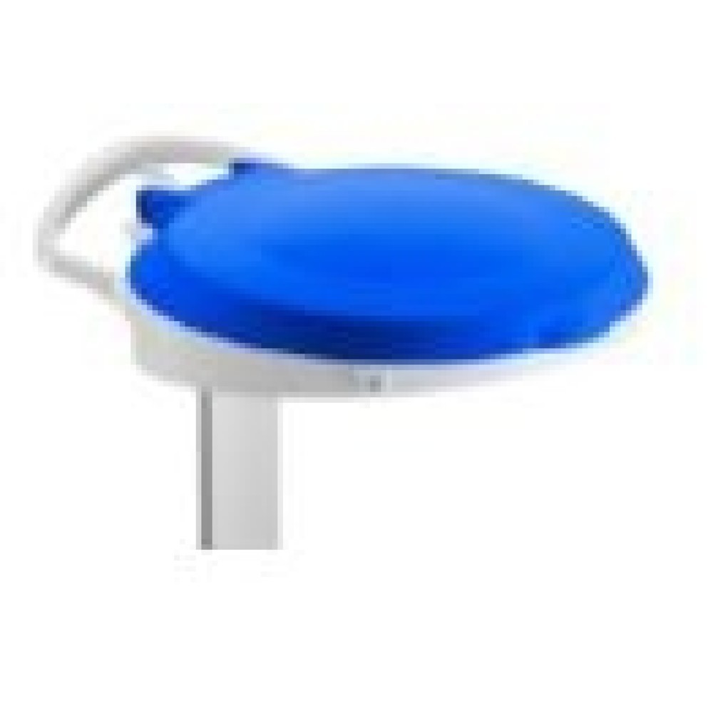 Immagine del prodotto n. 2: Supporto per sacchetto dei rifiuti a pedale mobile Delta II, per sacchi da 120 litri, 2 ruote + 2 piedini, telaio bianco, coperchio blu