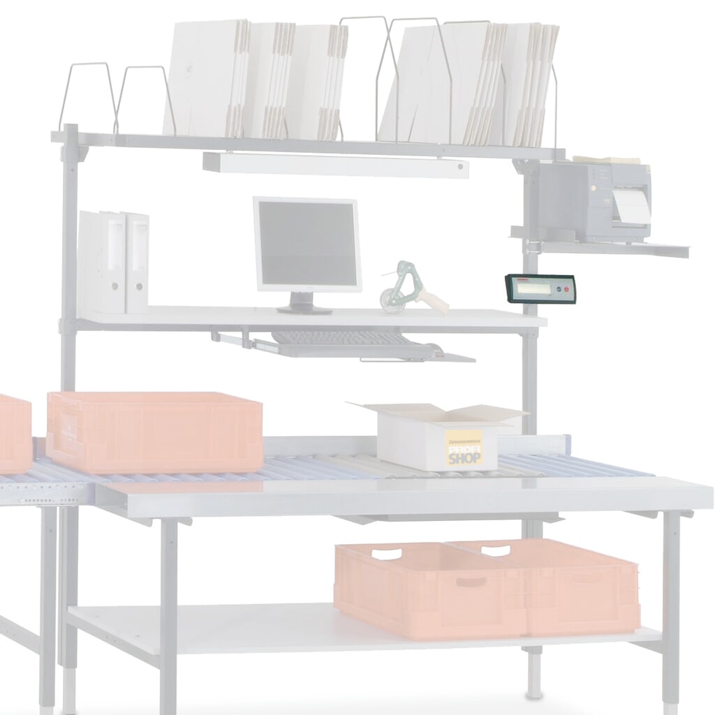 Supporto per indicatore bilancia, per sistema con tavolo da imballaggio Rocholz, AxLxP 42 x 120 x 92 mm Immagine del prodotto: Supporto per indicatore bilancia, per sistema con tavolo da imballaggio Rocholz, AxLxP 42 x 120 x 92 mm