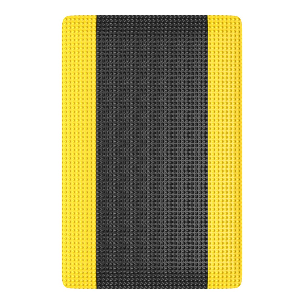 Immagine del prodotto n. 2: Tappetino defaticante in PVC, lato posteriore in vinile a microcelle, LxP 600 x 910 mm, nero/giallo