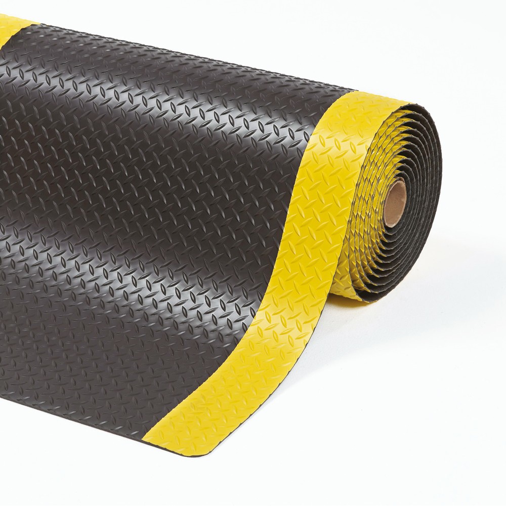 Immagine del prodotto: Tappetino defaticante per i settori industria e artigianato, metro lineare x 600 mm, nero/giallo