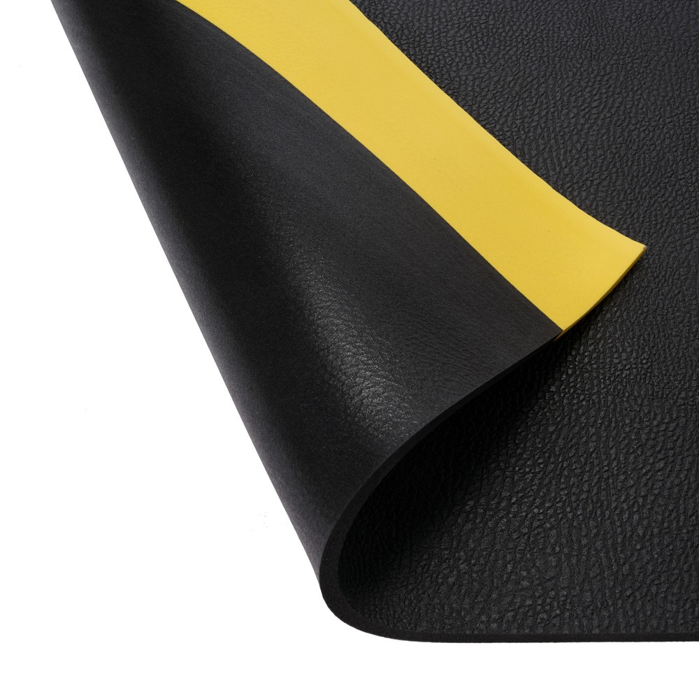 Immagine del prodotto n. 2: Tappetino defaticante HEMMDAL ErgoSoft Classic, strutturato, monostrato, LaxLu 600 x 600 mm, nero/giallo