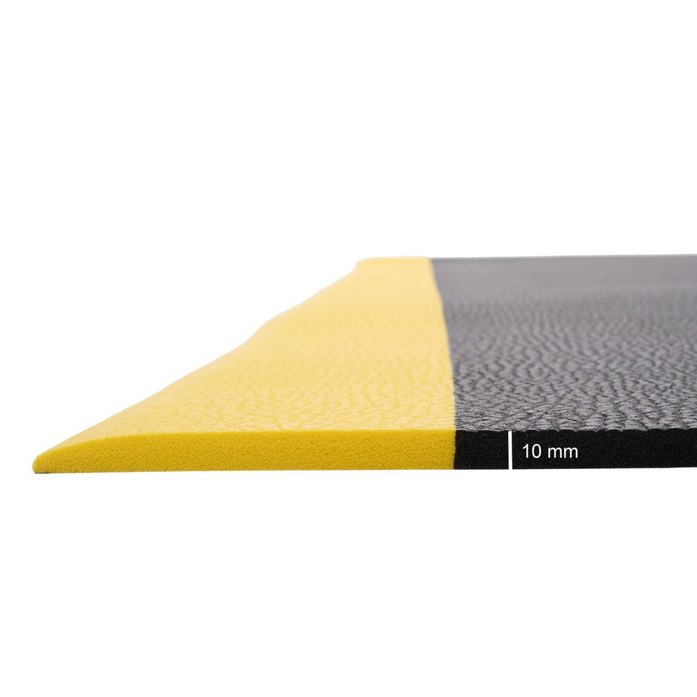 Immagine del prodotto n. 3: Tappetino defaticante HEMMDAL ErgoSoft Classic, strutturato, monostrato, LaxLu 600 x 600 mm, nero/giallo
