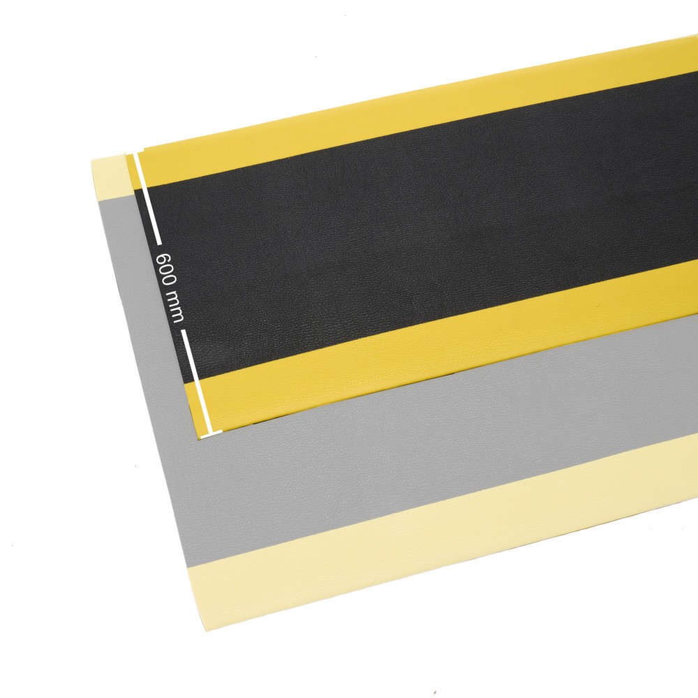Immagine del prodotto n. 7: Tappetino defaticante HEMMDAL ErgoSoft Classic, strutturato, monostrato, LaxLu 600 x 600 mm, nero/giallo