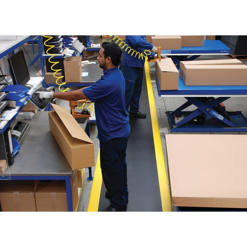 Immagine del prodotto n. 3: Tappetino defaticante, PVC/schiuma vinilica, con applicazioni in rilievo, metro lineare x 910 mm, grigio