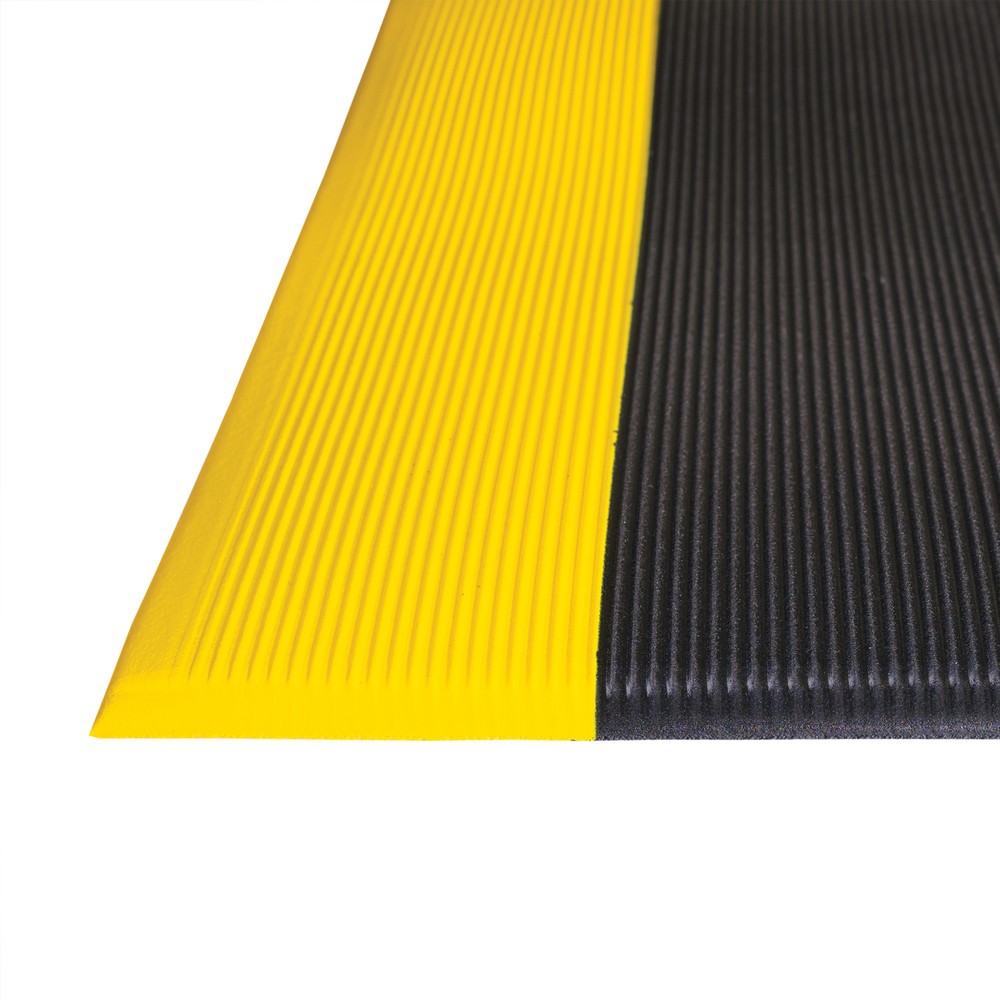 Immagine del prodotto n. 2: Tappetino defaticante, PVC/schiuma vinilica, scanalato, metro lineare x 600 mm, nero/giallo