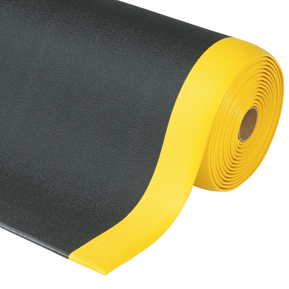 Immagine del prodotto n. 1: Tappetino defaticante, PVC/schiuma vinilica, scanalato, metro lineare x 600 mm, nero/giallo