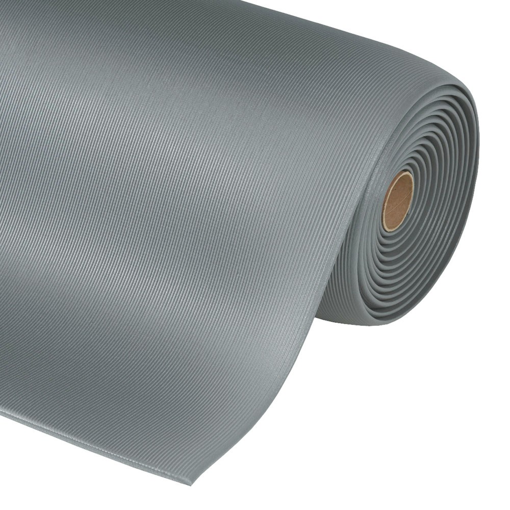 Immagine del prodotto: Tappetino defaticante, PVC/schiuma vinilica, scanalato, metro lineare x 600 mm, grigio