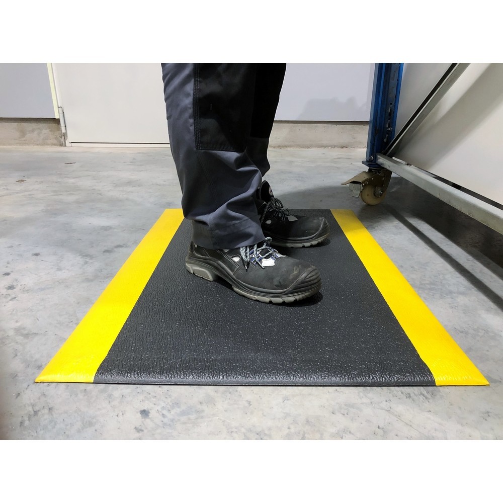 Immagine del prodotto n. 4: Tappetino defaticante Steinbock® ErgoSoft Strong, strutturato, a 1 strato, LxL 600 x 1.000 mm, nero/giallo