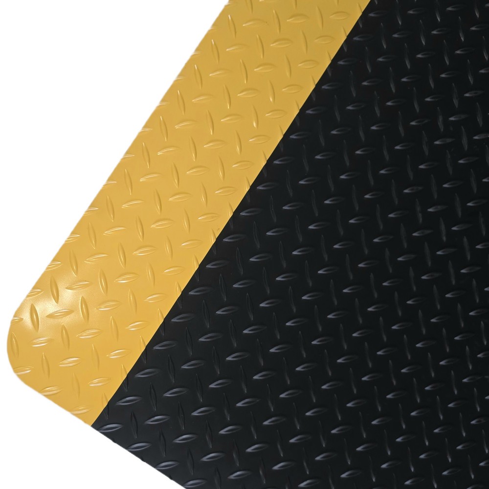 Immagine del prodotto: Tappetino defaticante Steinbock® ErgoSoft Strong, profilo a diamante, 2 strati, LxL 600 x 1.000 mm, nero/giallo