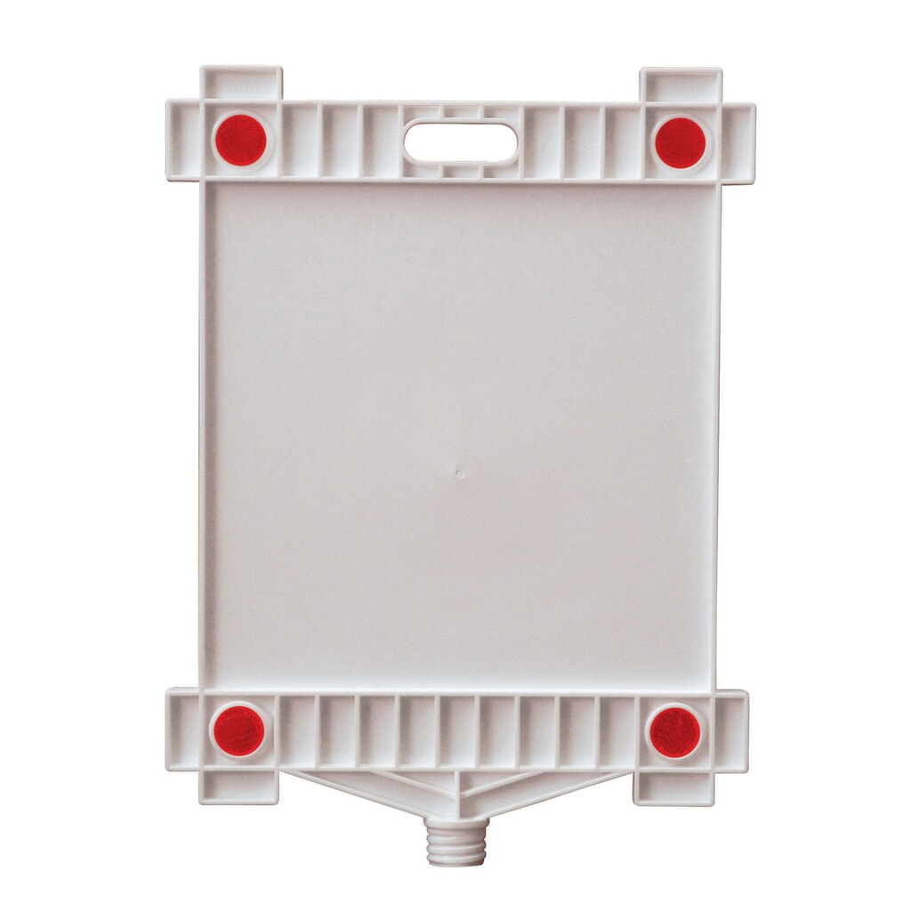 Immagine del prodotto: Targhetta di avvertimento in bianco, rettangolare, con riflettori, AxL 300 x 300 mm