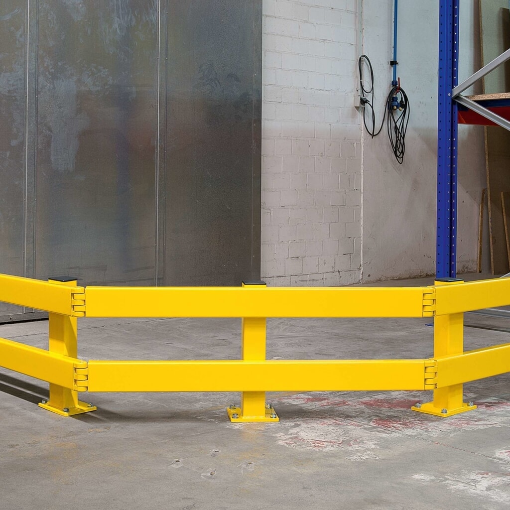 Immagine del prodotto n. 2: Tavola angolare orientabile MORAVIA per barriere protettive, profilo a C, rivestita in materiale plastico, giallo