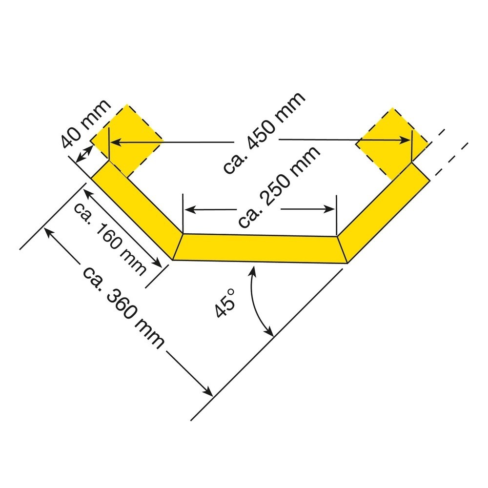Immagine del prodotto n. 3: Tavole protettive profilo a C, tavola angolare, con rivestimento in plastica, giallo