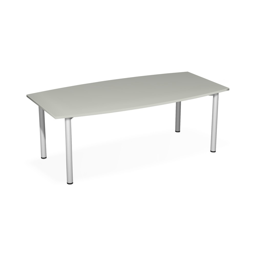 Immagine del prodotto: Tavolo da conferenza bombato, LxP 2.000 x 800/1200 mm, grigio chiaro/bianco alluminio