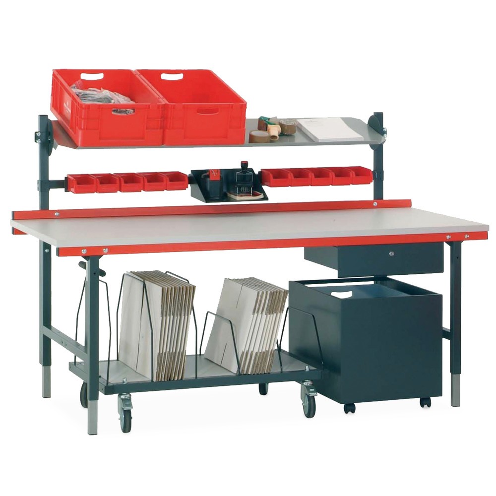 Immagine del prodotto n. 4: Tavolo da imballaggio e da lavoro Rocholz, portata 200 kg, AxLxP 690-960 x 2.000 x 920 mm