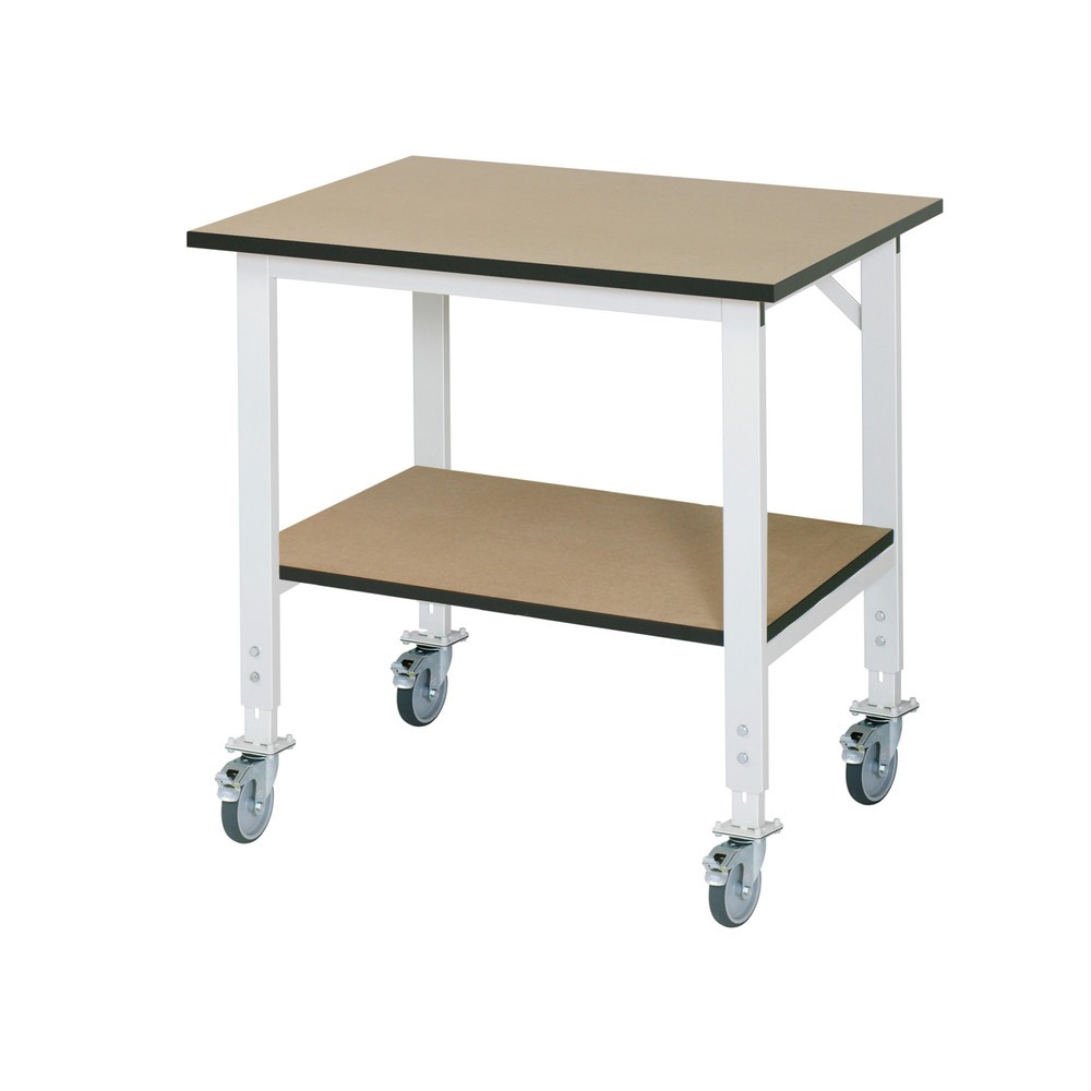 Immagine del prodotto: Tavolo da lavoro RAU regolabile in altezza Serie TOM, AxLxP 760-1.080 x 1.000 x 800 mm, piano di lavoro in MDF