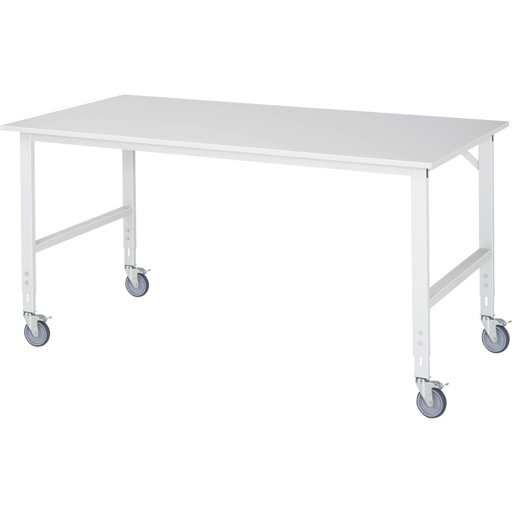 Immagine del prodotto n. 1: Banco da lavoro mobile RAU regolabile in altezza, serie TOM, altezza 910-1.230 mm, LxP 2.500 x 1.000 mm, piano di lavoro rivestito in melamina