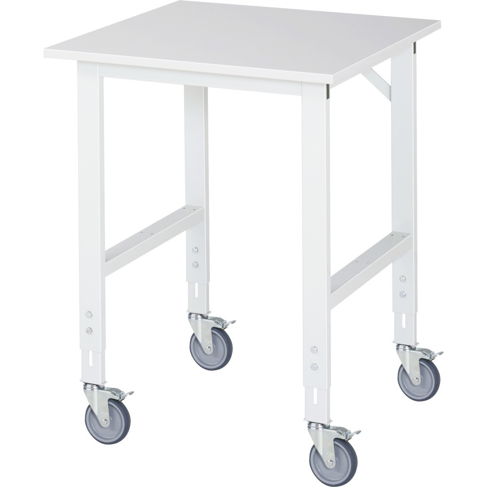 Immagine del prodotto n. 1: Banco da lavoro mobile RAU regolabile in altezza, serie TOM, altezza 910-1.230 mm, LxP 750 x 800 mm, piano di lavoro rivestito in melamina