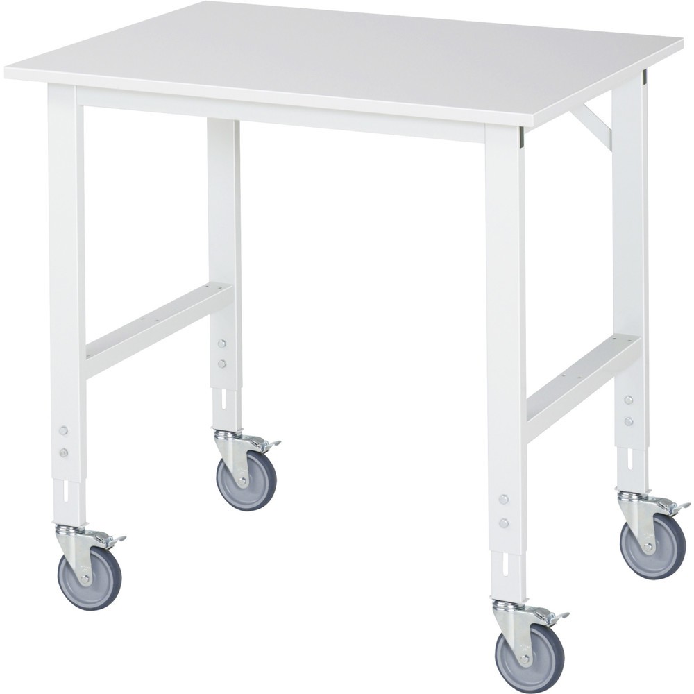 Immagine del prodotto n. 1: Banco da lavoro mobile RAU regolabile in altezza, serie TOM, altezza 910-1.230 mm, LxP 1.000 x 800 mm, piano di lavoro rivestito in melamina