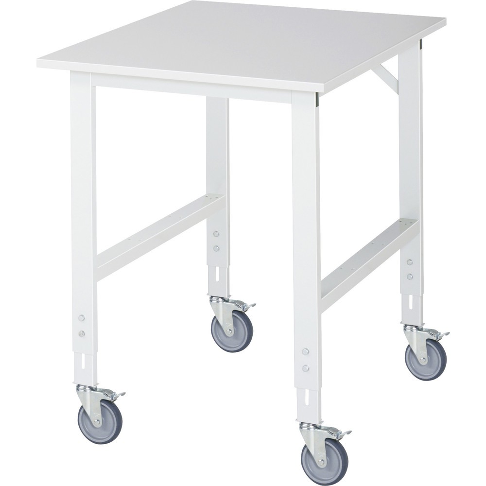 Immagine del prodotto n. 1: Banco da lavoro mobile RAU regolabile in altezza, serie TOM, altezza 910-1.230 mm, LxP 750 x 1.000 mm, piano di lavoro rivestito in melamina