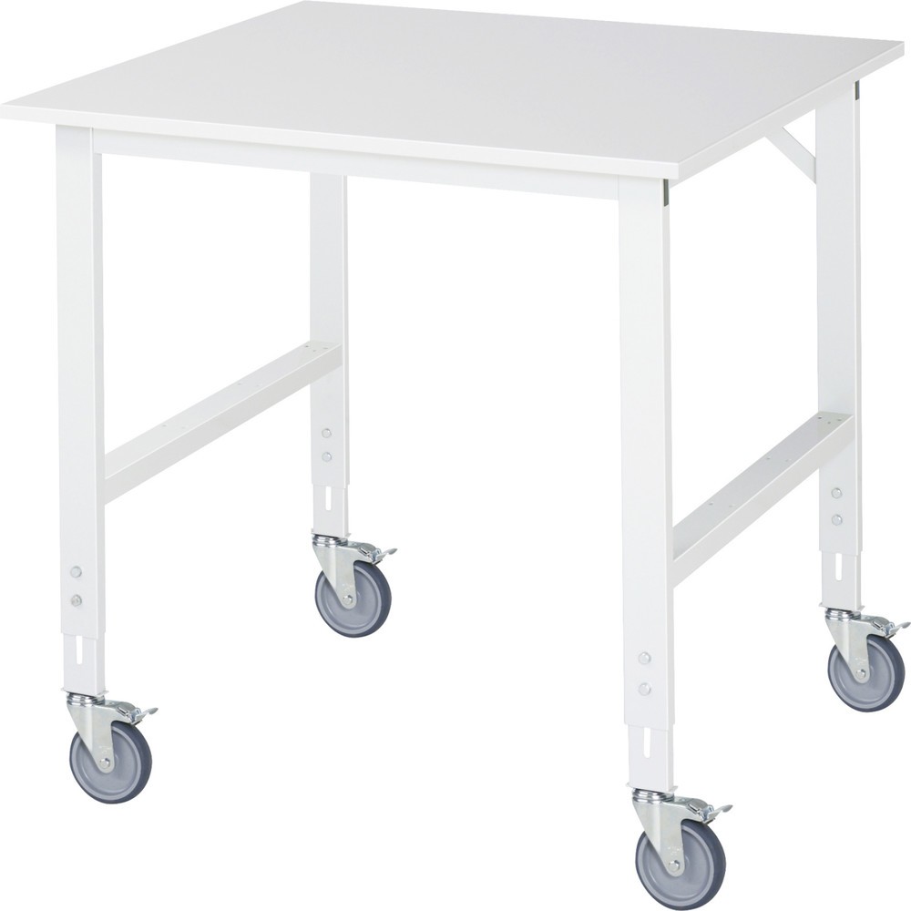 Immagine del prodotto n. 1: Banco da lavoro mobile RAU regolabile in altezza, serie TOM, altezza 910-1.230 mm, LxP 1.000 x 1.000 mm, piano di lavoro rivestito in melamina