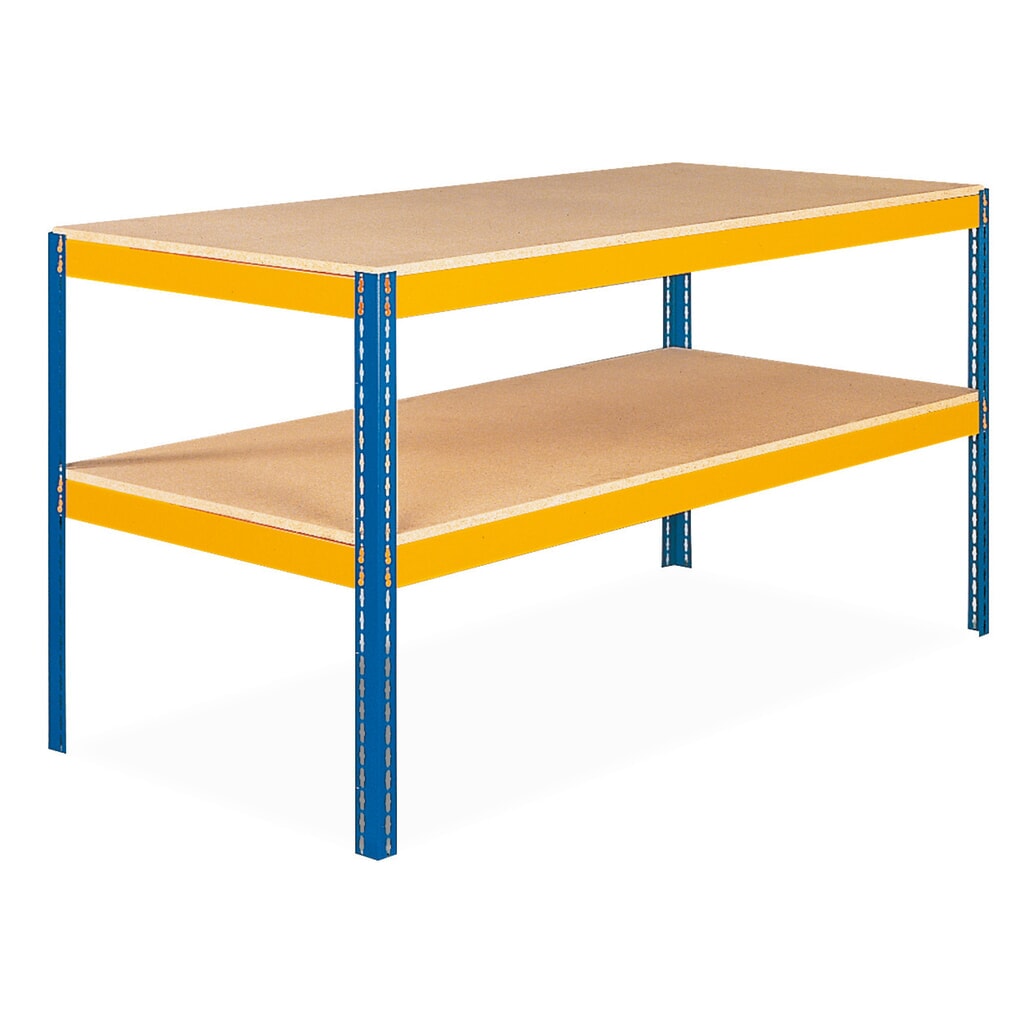 Tavolo da lavoro NGS, portata per piano 320 kg, 2 ripiani inseribili con 1 trave portante ciascuno, AxLxP 990 x 1.536 x 621 mm Immagine del prodotto: Tavolo da lavoro NGS, portata per piano 320 kg, 2 ripiani inseribili con 1 trave portante ciascuno, AxLxP 990 x 1.536 x 621 mm