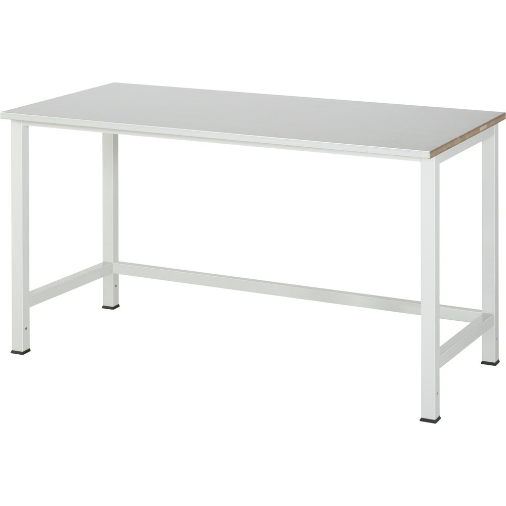 Immagine del prodotto n. 1: Tavolo da lavoro RAU 900, AxLxP 825 x 1.500 x 800 mm, piano di lavoro con rivestimento in lamiera di acciaio inox