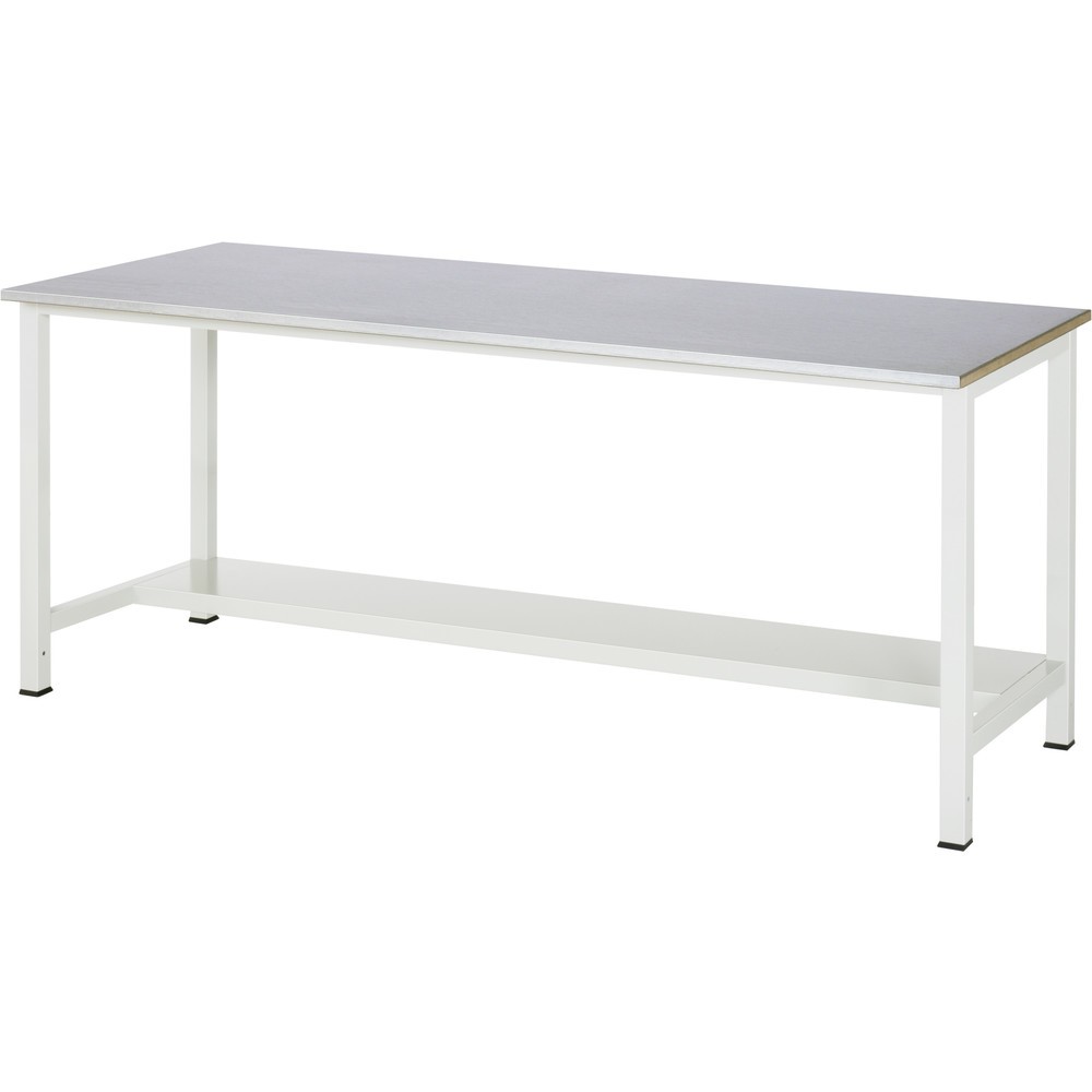 Immagine del prodotto n. 1: Tavolo da lavoro RAU 900 con piano di appoggio profondità 320 mm, AxLxP 825 x 2.500 x 800 mm, piano di lavoro con rivestimento in lamiera d’acciaio