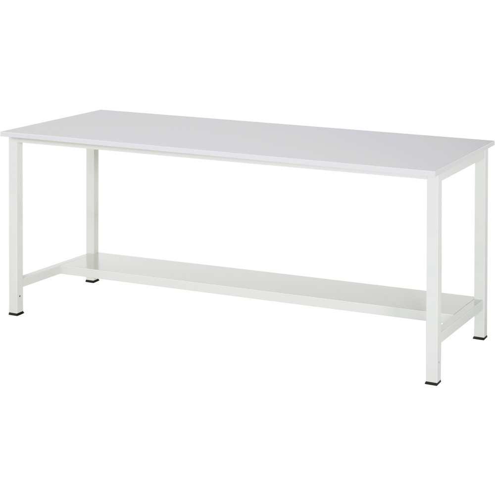 Immagine del prodotto: Tavolo da lavoro RAU 900 con piano di appoggio profondità 320 mm, AxLxP 825 x 2.500 x 800 mm, piano di lavoro con rivestimento in melamina EGB