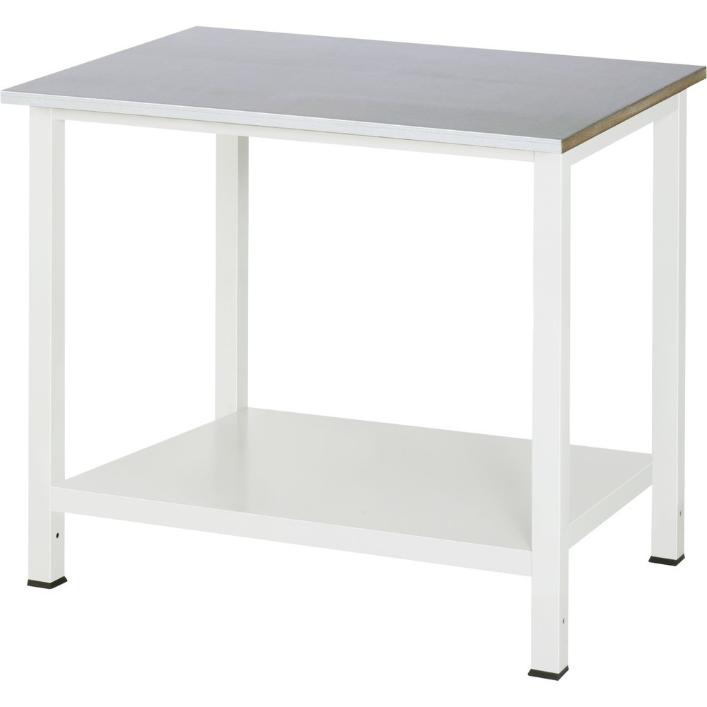 Immagine del prodotto n. 1: Tavolo da lavoro RAU 900 con piano di appoggio profondità 650 mm, AxLxP 825 x 1.000 x 800 mm, piano di lavoro con rivestimento in lamiera d’acciaio