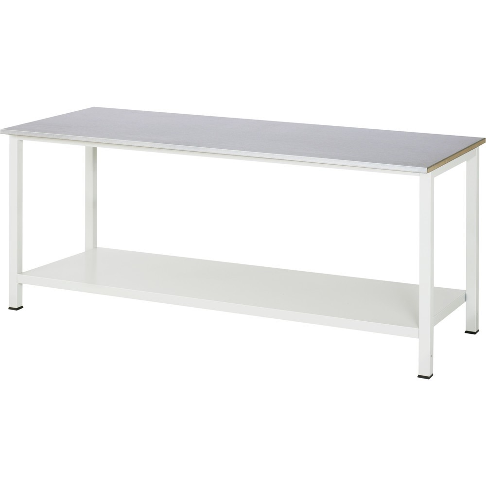Immagine del prodotto n. 1: Tavolo da lavoro RAU 900 con piano di appoggio profondità 650 mm, AxLxP 825 x 2.500 x 800 mm, piano di lavoro con rivestimento in lamiera d’acciaio inox