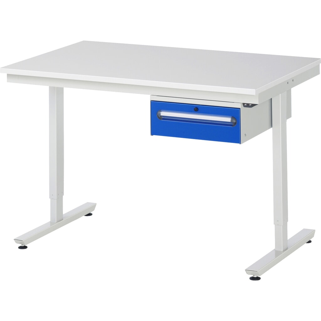 Immagine del prodotto n. 9: Tavolo da lavoro RAU regolabile in altezza elettricamente Serie adlatus 300, AxLxP 720-1.120 x 1.000 x 1.000 mm, piano di lavoro rivestito in melamina EGB