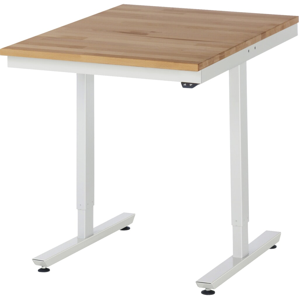 Tavolo da lavoro RAU regolabile in altezza elettricamente Serie adlatus 300, AxLxP 720-1.120 x 750 x 1.000 mm, piano di lavoro in faggio massiccio Immagine del prodotto n. 1: Tavolo da lavoro RAU regolabile in altezza elettricamente Serie adlatus 300, AxLxP 720-1.120 x 750 x 1.000 mm, piano di lavoro in faggio massiccio