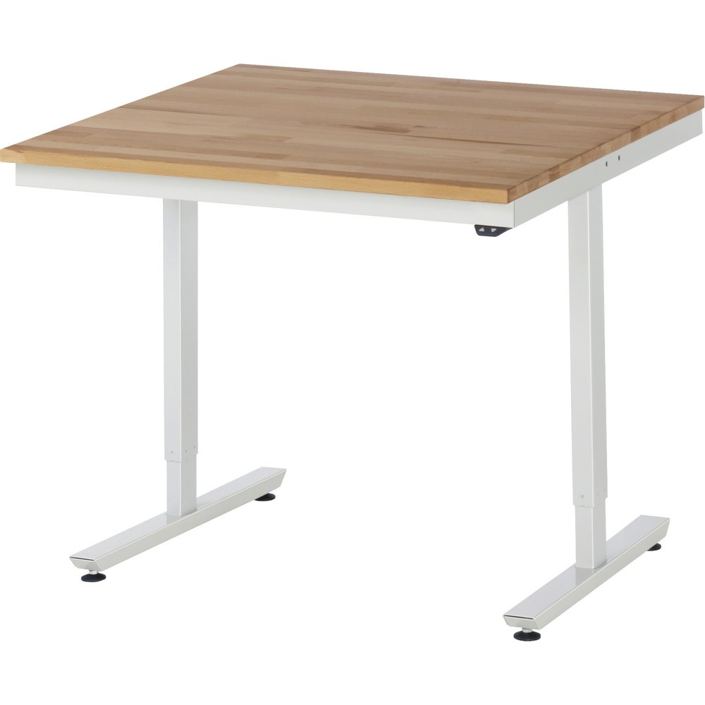 Immagine del prodotto n. 1: Tavolo da lavoro RAU regolabile in altezza elettricamente Serie adlatus 300, AxLxP 720-1.120 x 1.000 x 1.000 mm, piano di lavoro in faggio massiccio