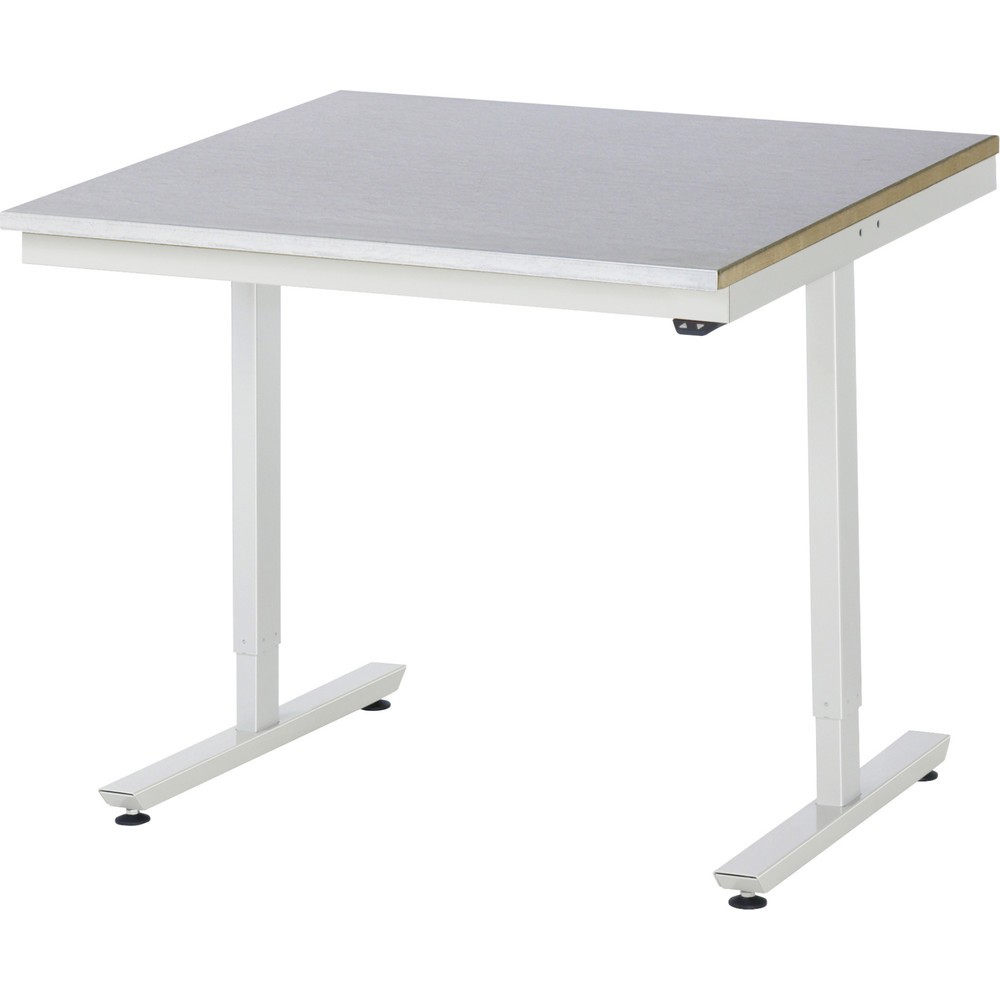 Immagine del prodotto: Tavolo da lavoro RAU regolabile in altezza elettricamente Serie adlatus 300, AxLxP 720-1.120 x 1.000 x 1.000 mm, piano di lavoro rivestito in lamiera d'acciaio inox