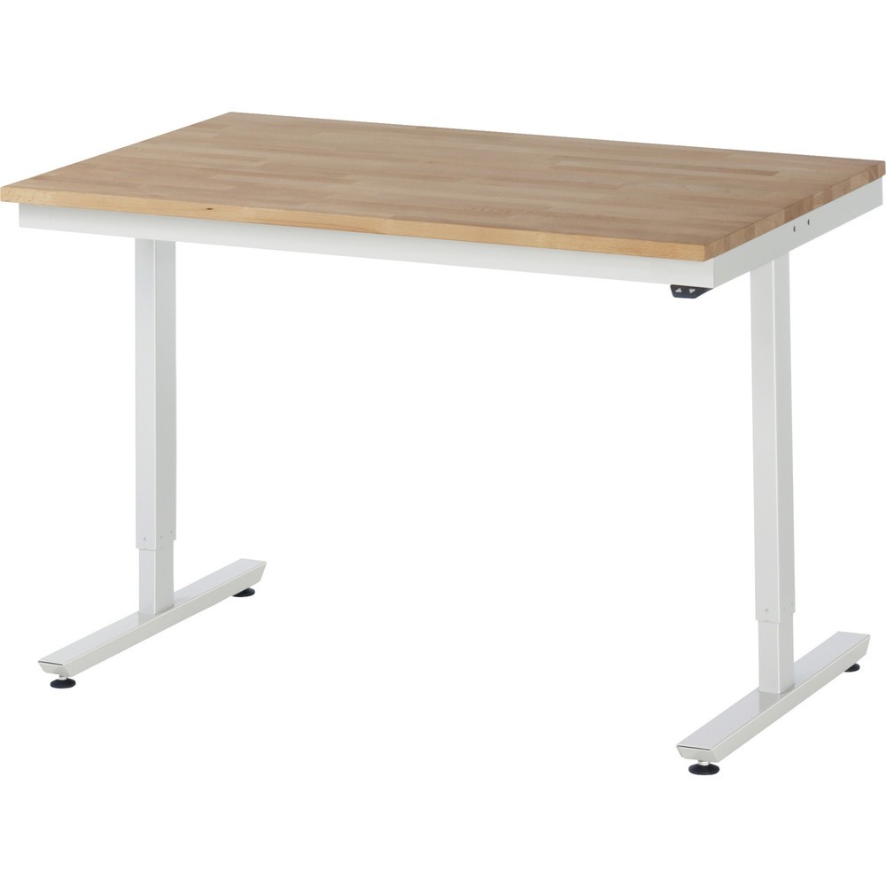 Immagine del prodotto n. 1: Tavolo da lavoro RAU regolabile in altezza elettricamente Serie adlatus 300, AxLxP 720-1.120 x 1.250 x 800 mm, piano di lavoro in faggio massiccio