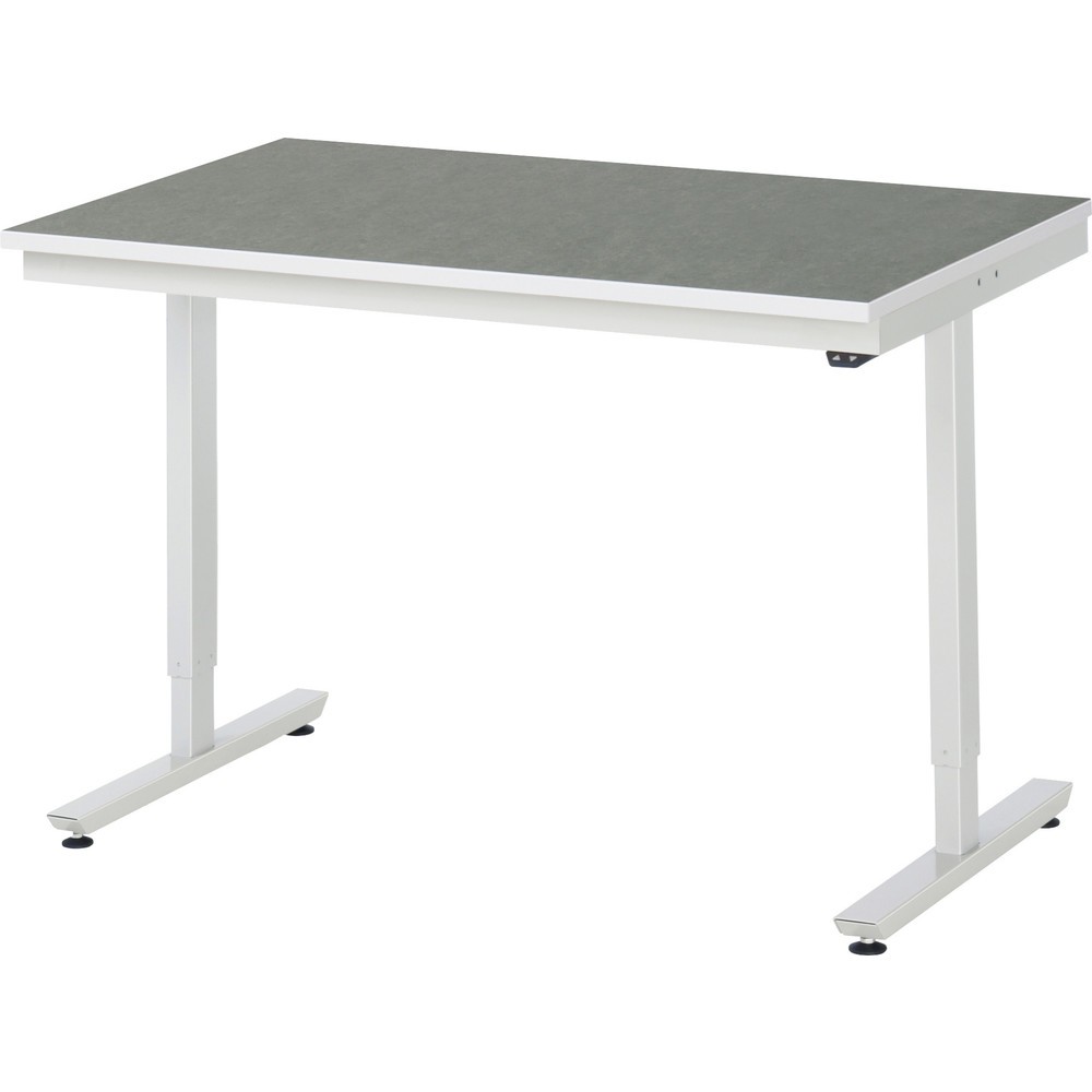 Immagine del prodotto n. 1: Tavolo da lavoro RAU regolabile in altezza elettricamente Serie adlatus 300, AxLxP 720-1.120 x 1.250 x 800 mm, piano di lavoro con rivestimento universale/in linoleum
