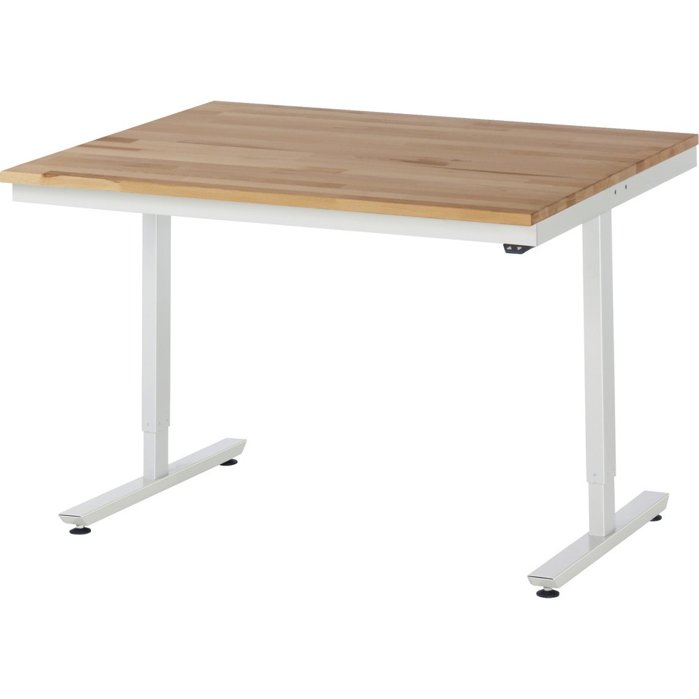 Immagine del prodotto n. 1: Tavolo da lavoro RAU regolabile in altezza elettricamente Serie adlatus 300, AxLxP 720-1.120 x 1.250 x 1.000 mm, piano di lavoro in faggio massiccio