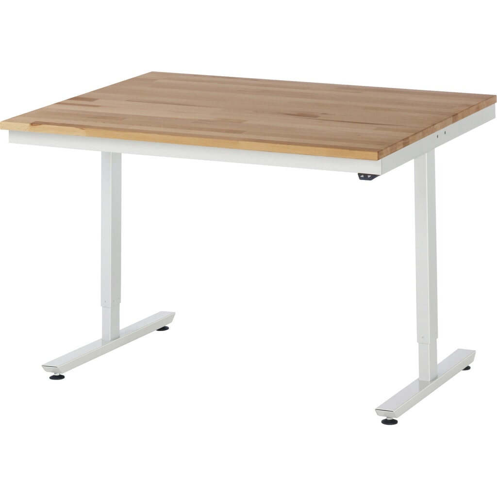 Immagine del prodotto n. 1: Tavolo da lavoro RAU regolabile in altezza elettricamente Serie adlatus 300, AxLxP 720-1.120 x 1.250 x 1.000 mm, piano di lavoro in faggio massiccio