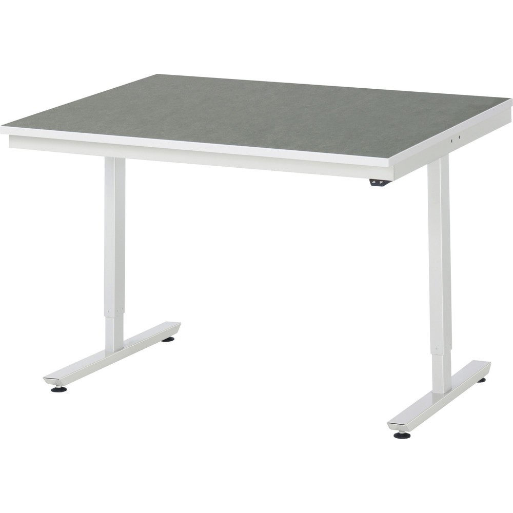Immagine del prodotto n. 1: Tavolo da lavoro RAU regolabile in altezza elettricamente Serie adlatus 300, AxLxP 720-1.120 x 1.250 x 1.000 mm, piano di lavoro con rivestimento universale/in linoleum