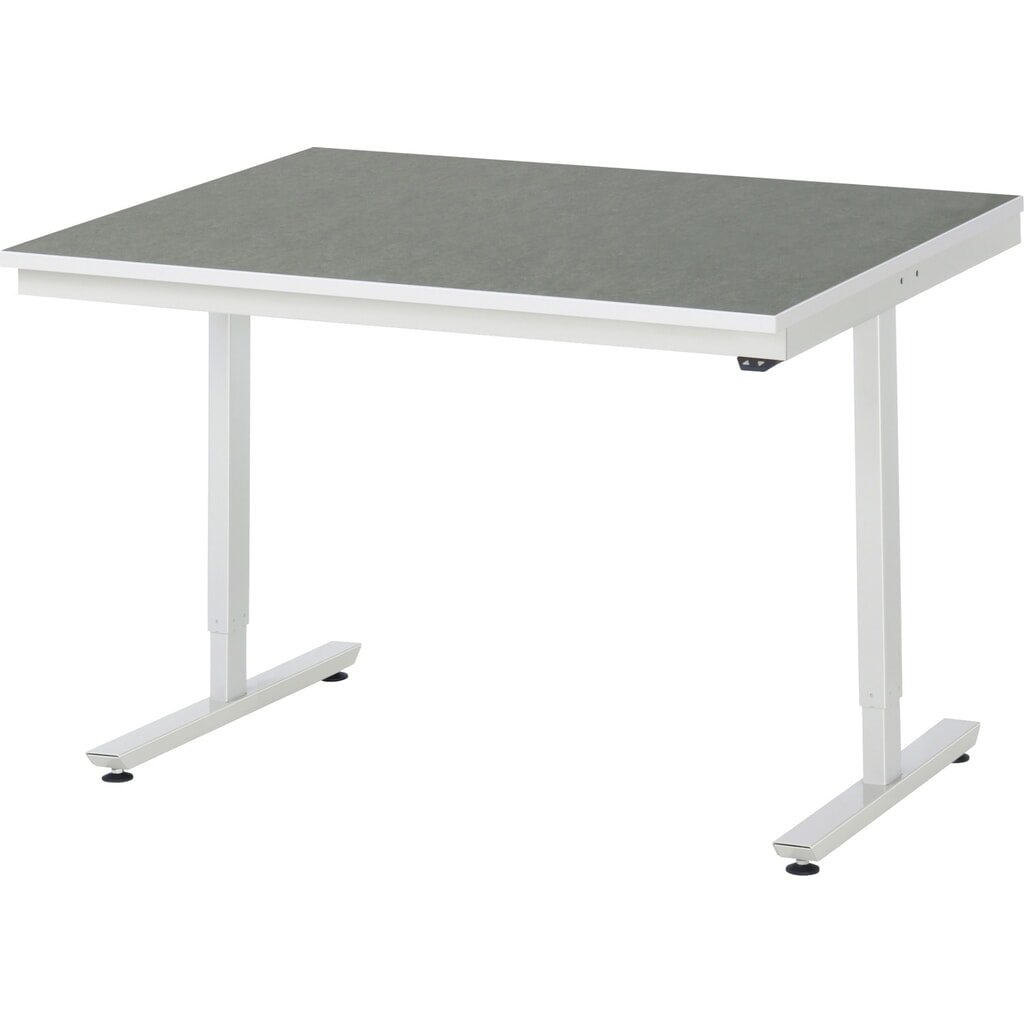 Immagine del prodotto n. 1: Tavolo da lavoro RAU regolabile in altezza elettricamente Serie adlatus 300, AxLxP 720-1.120 x 1.250 x 1.000 mm, piano di lavoro con rivestimento universale/in linoleum