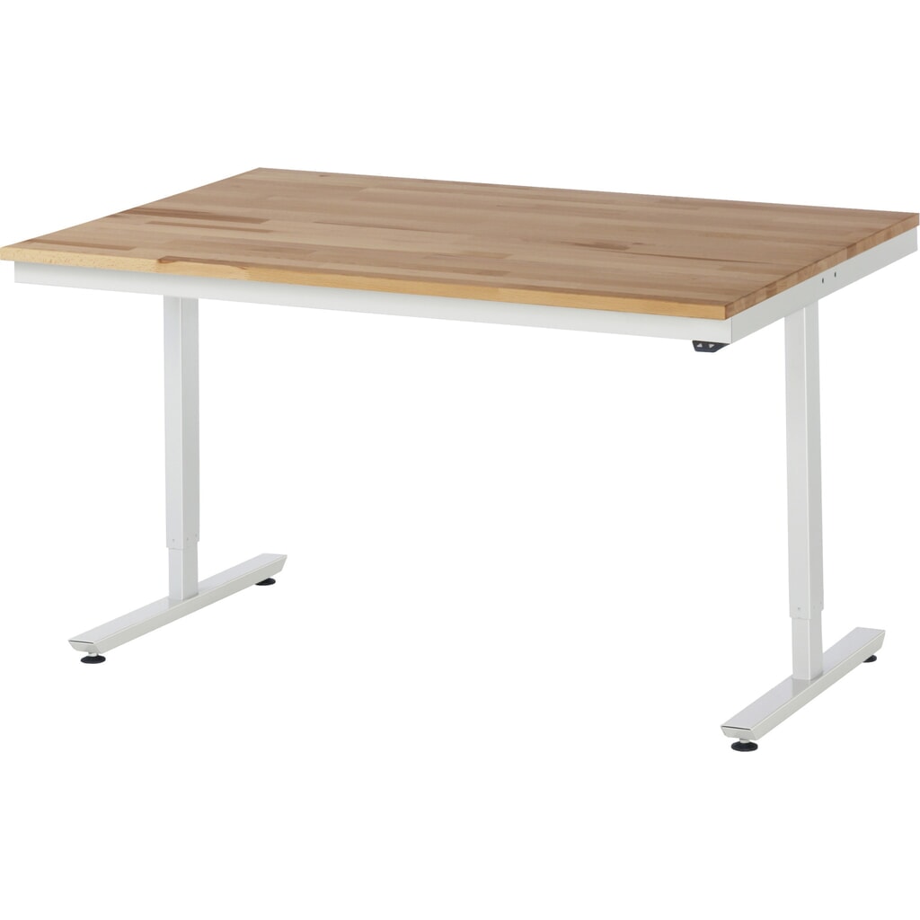 Immagine del prodotto: Tavolo da lavoro RAU regolabile in altezza elettricamente Serie adlatus 300, AxLxP 720-1.120 x 1.500 x 1.000 mm, piano di lavoro in faggio massiccio