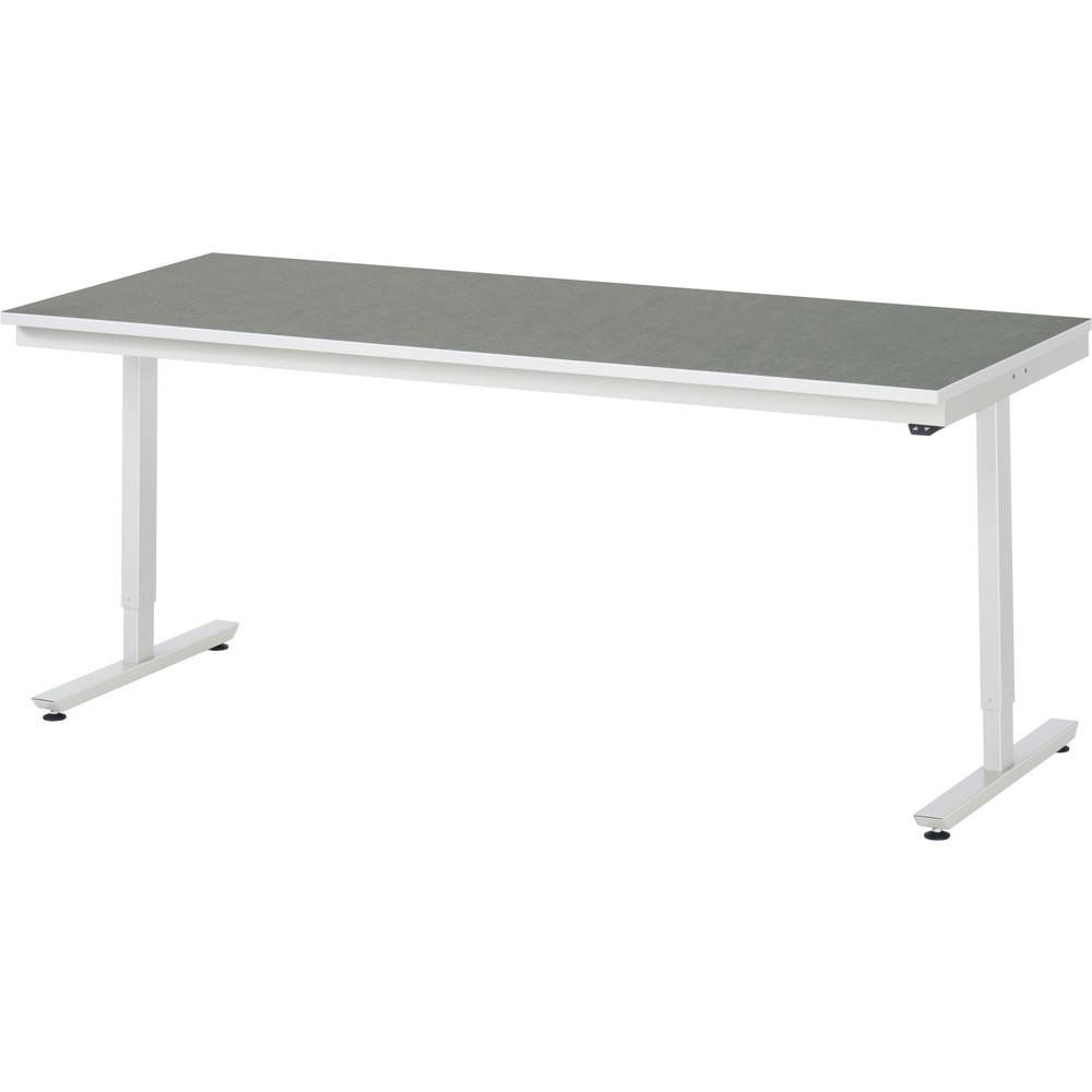 Immagine del prodotto n. 1: Tavolo da lavoro RAU regolabile in altezza elettricamente Serie adlatus 300, AxLxP 720-1.120 x 2.000 x 800 mm, piano di lavoro con rivestimento universale/in linoleum