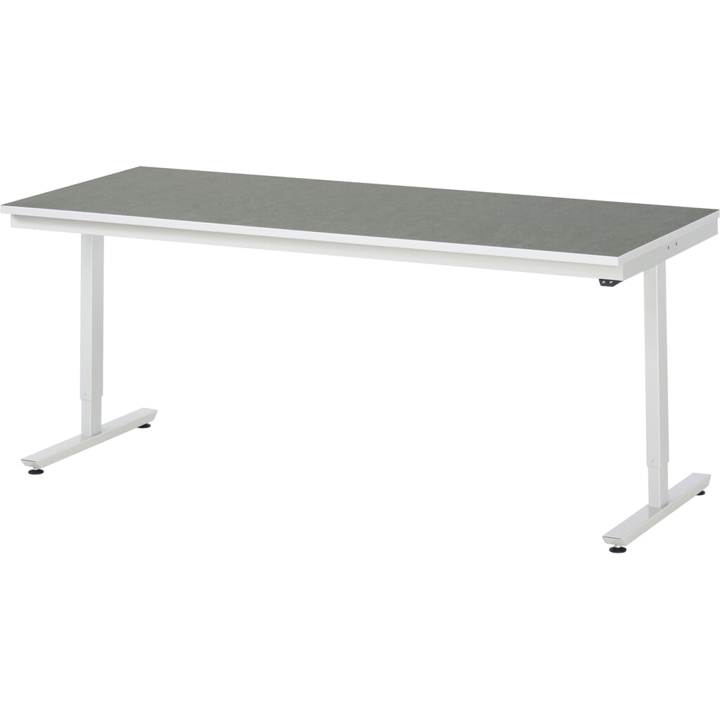 Tavolo da lavoro RAU regolabile in altezza elettricamente Serie adlatus 300, AxLxP 720-1.120 x 2.000 x 800 mm, piano di lavoro con rivestimento universale/in linoleum Immagine del prodotto n. 1: Tavolo da lavoro RAU regolabile in altezza elettricamente Serie adlatus 300, AxLxP 720-1.120 x 2.000 x 800 mm, piano di lavoro con rivestimento universale/in linoleum
