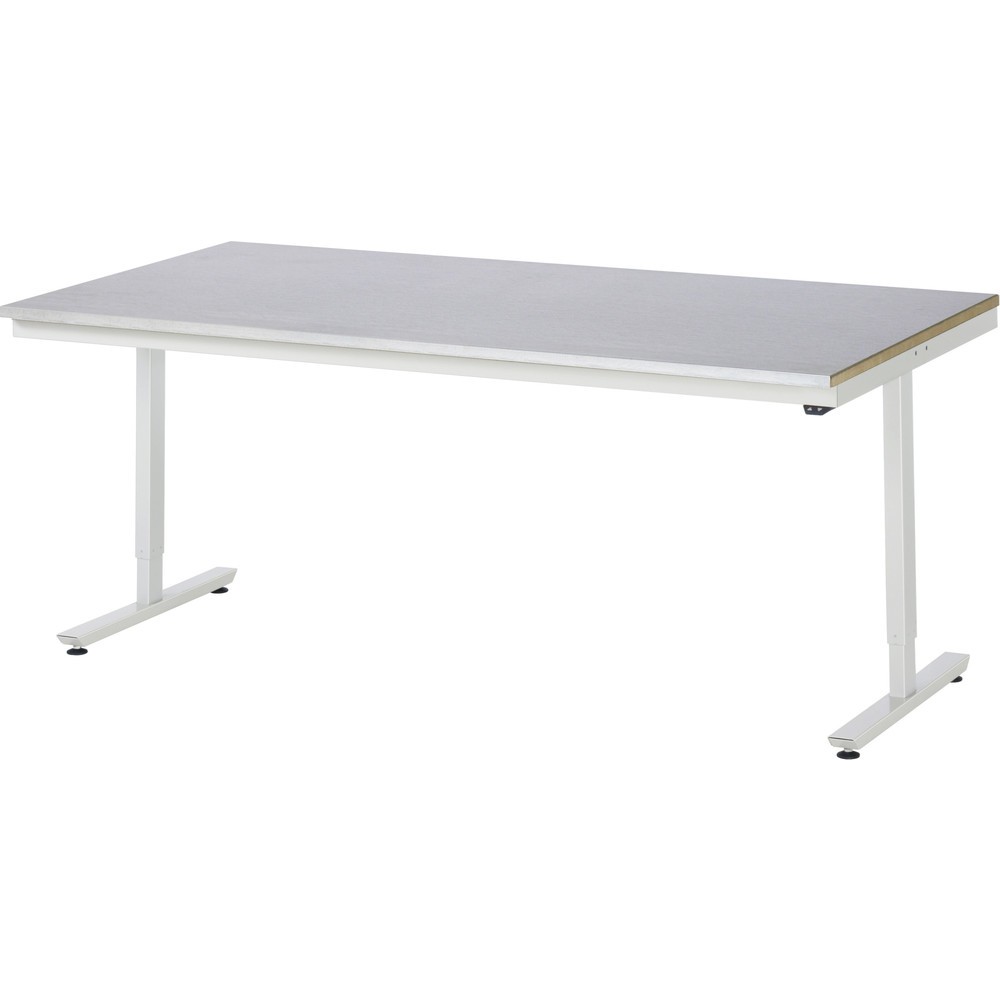 Immagine del prodotto n. 1: Tavolo da lavoro RAU regolabile in altezza elettricamente Serie adlatus 300, AxLxP 720-1.120 x 2.000 x 1.000 mm, piano di lavoro rivestito in lamiera d'acciaio inox