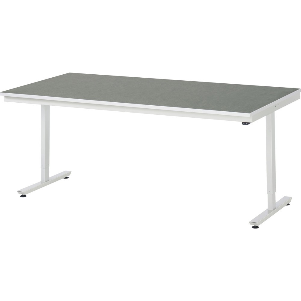 Immagine del prodotto n. 1: Tavolo da lavoro RAU regolabile in altezza elettricamente Serie adlatus 300, AxLxP 720-1.120 x 2.000 x 1.000 mm, piano di lavoro con rivestimento universale/in linoleum