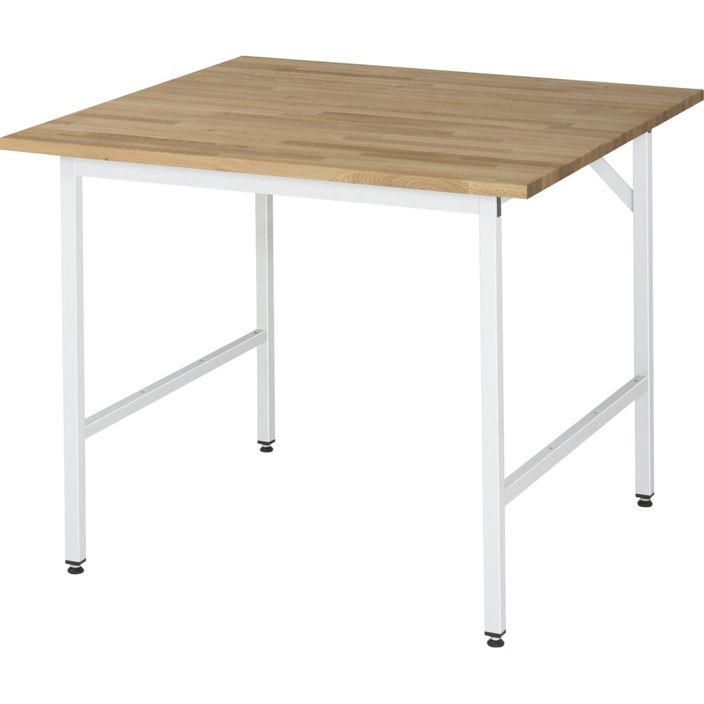 Tavolo da lavoro RAU regolabile in altezza serie JERRY, AxLxP 800-850 x 1.000 x 1.000 mm, piano di lavoro in faggio massiccio Immagine del prodotto: Tavolo da lavoro RAU regolabile in altezza serie JERRY, AxLxP 800-850 x 1.000 x 1.000 mm, piano di lavoro in faggio massiccio