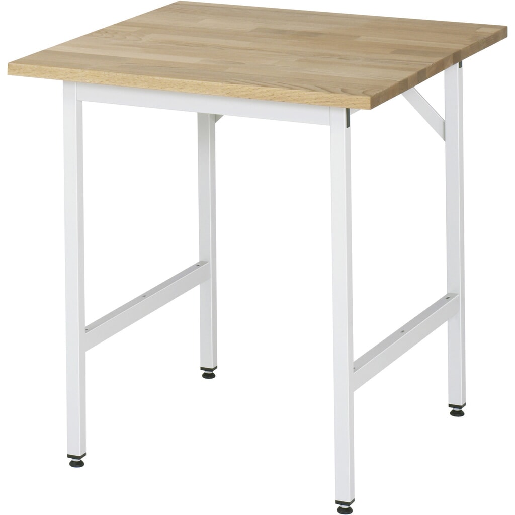 Tavolo da lavoro RAU regolabile in altezza serie JERRY, AxLxP 800-850 x 750 x 800 mm, piano di lavoro in faggio massiccio Immagine del prodotto n. 1: Tavolo da lavoro RAU regolabile in altezza serie JERRY, AxLxP 800-850 x 750 x 800 mm, piano di lavoro in faggio massiccio