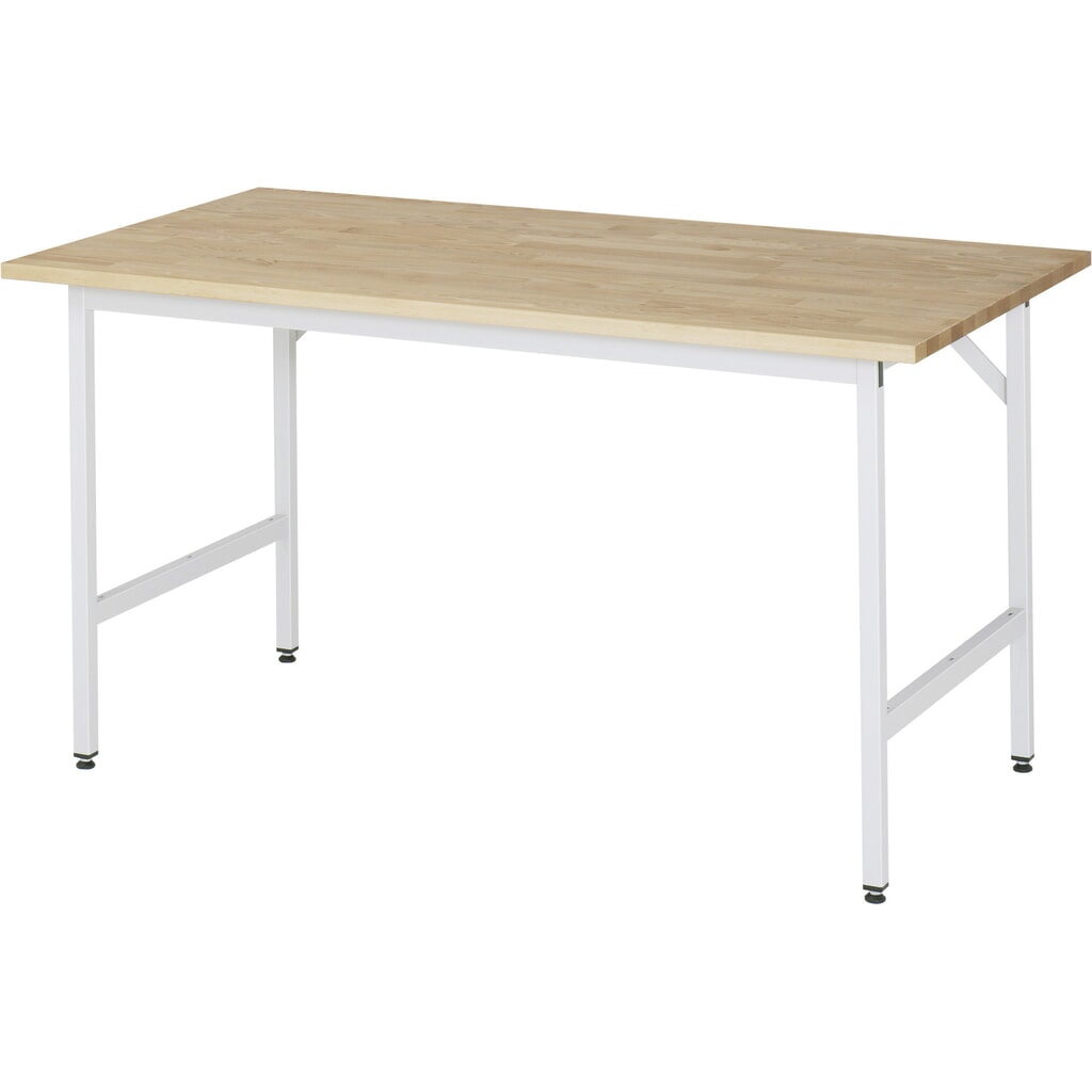Tavolo da lavoro RAU regolabile in altezza serie JERRY, AxLxP 800-850 x 1.500 x 800 mm, piano di lavoro in faggio massiccio Immagine del prodotto: Tavolo da lavoro RAU regolabile in altezza serie JERRY, AxLxP 800-850 x 1.500 x 800 mm, piano di lavoro in faggio massiccio