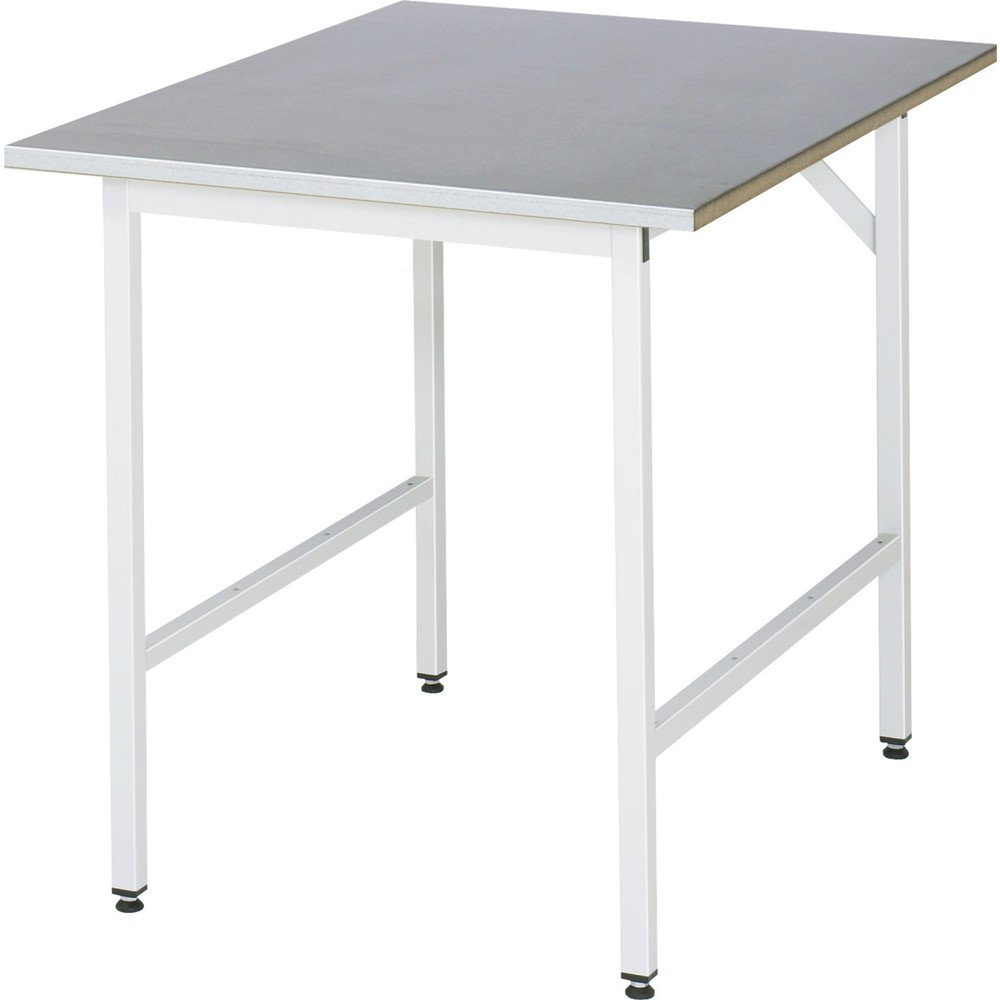 Immagine del prodotto: Tavolo da lavoro RAU regolabile in altezza serie JERRY, AxLxP 800-850 x 750 x 1.000 mm, piano di lavoro con rivestimento in lamiera d’acciaio inox
