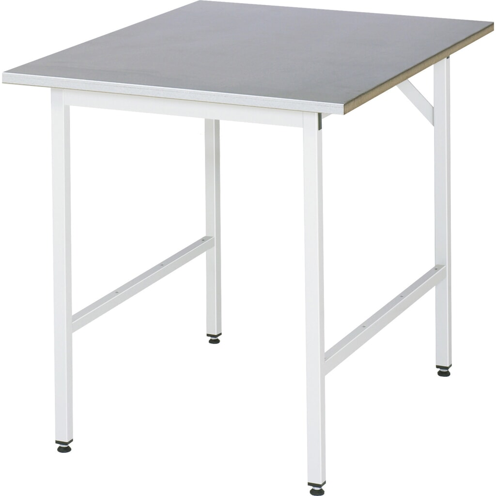 Immagine del prodotto n. 1: Tavolo da lavoro RAU regolabile in altezza serie JERRY, AxLxP 800-850 x 750 x 1.000 mm, piano di lavoro con rivestimento in lamiera d’acciaio